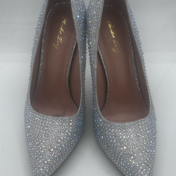 Sparkling Silver Elisabet Tang NEW STUNNING 5” Rhinestone Heels PERFECTION 8.5 M - Picture 4 of 16